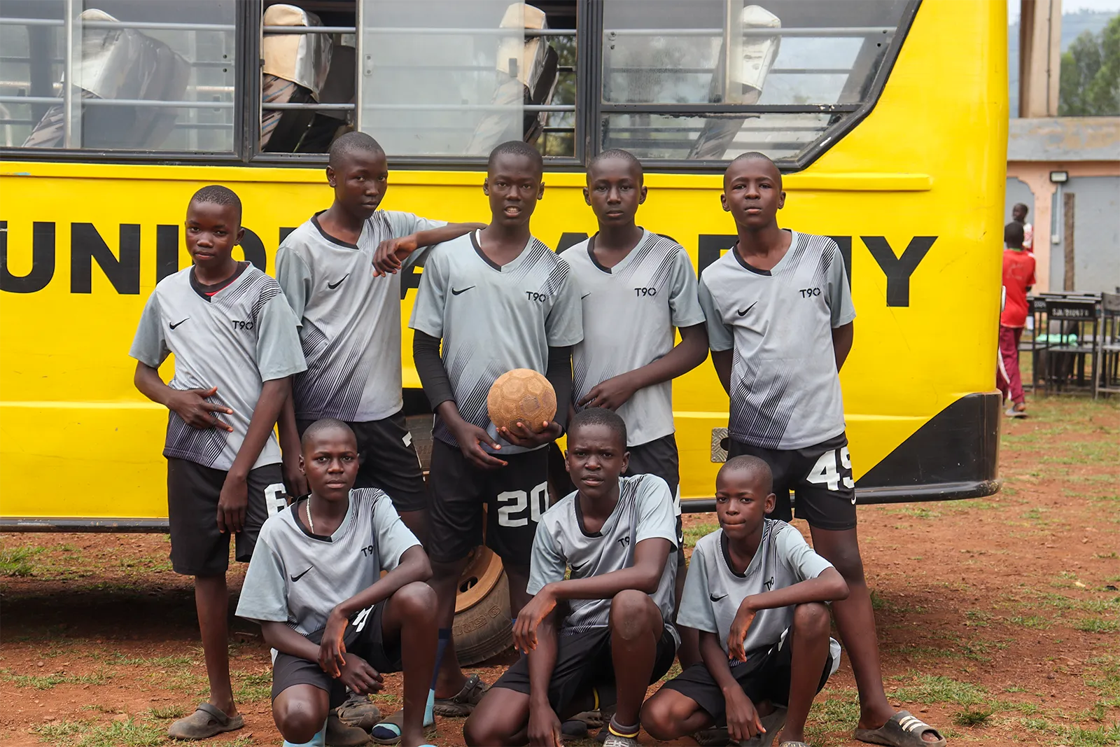 Handball team in action